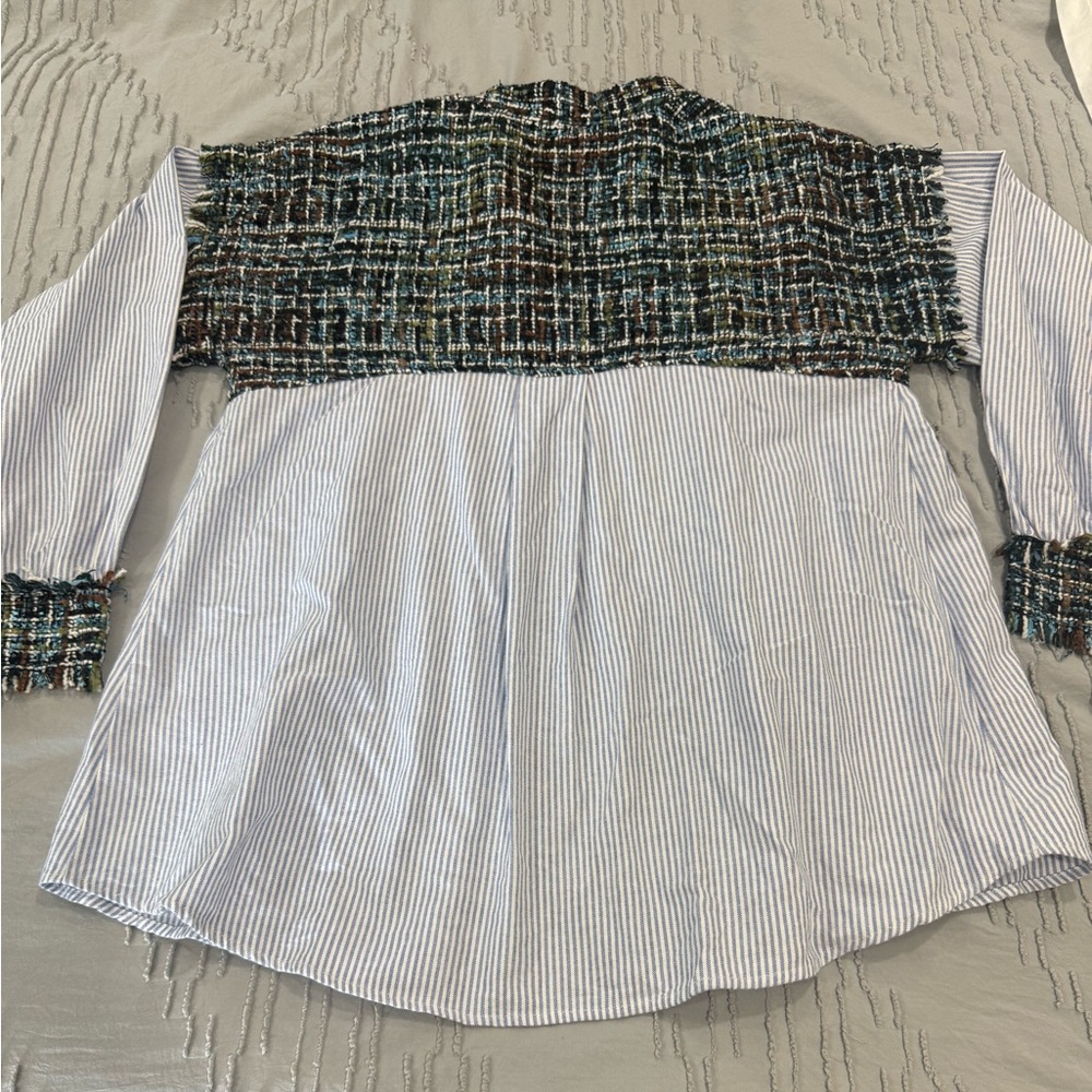 Zara Basics Tweed Button Down - Picture 10 of 13